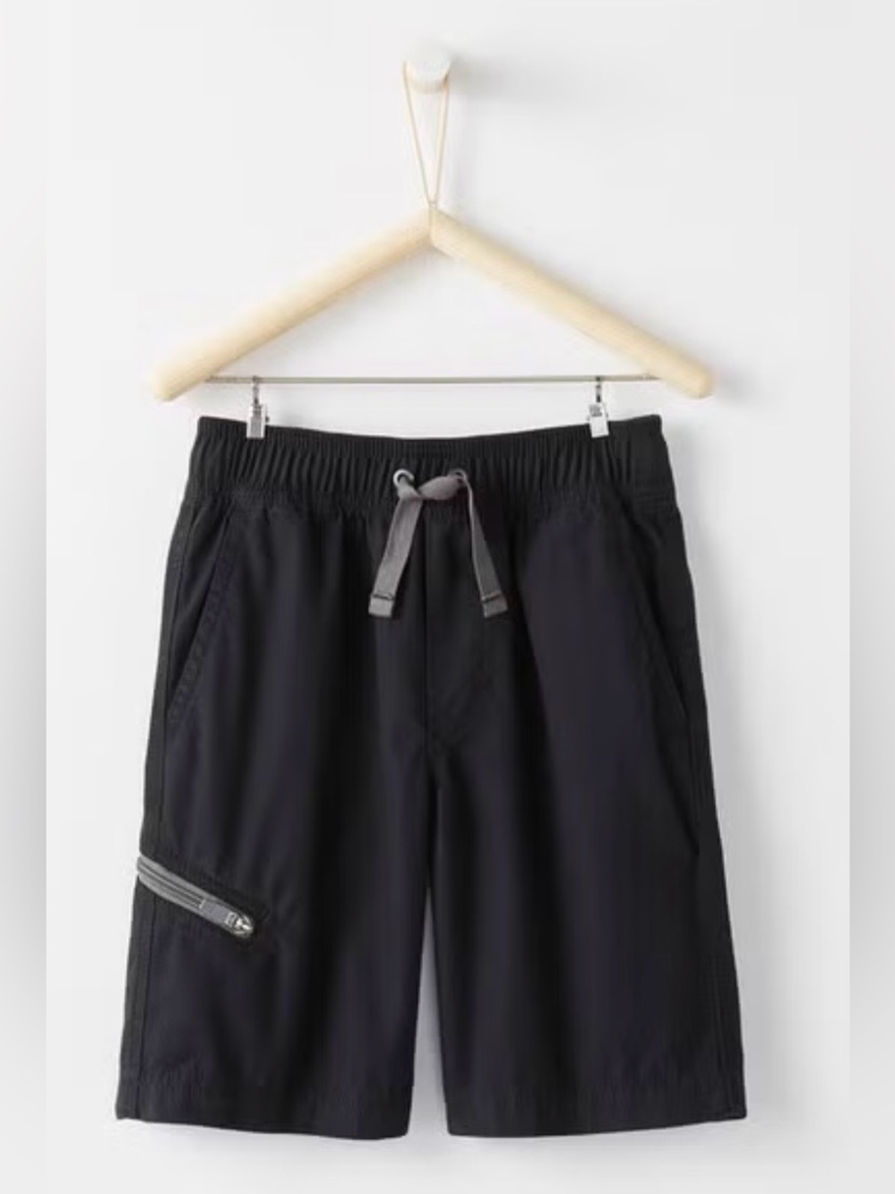 Hanna Andersson Boys Canvas Climber Shorts with Drawstring - Black